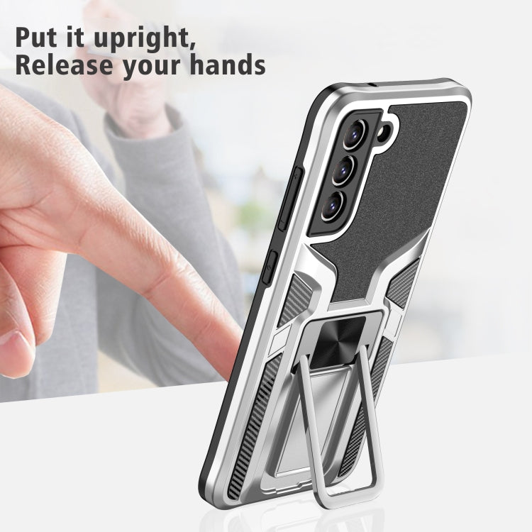 For Samsung Galaxy S21 FE 5G Armor 2 in 1 PC + TPU Magnetic Phone Case