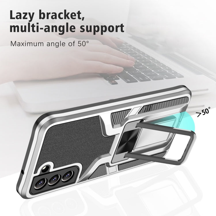 For Samsung Galaxy S21 FE 5G Armor 2 in 1 PC + TPU Magnetic Phone Case