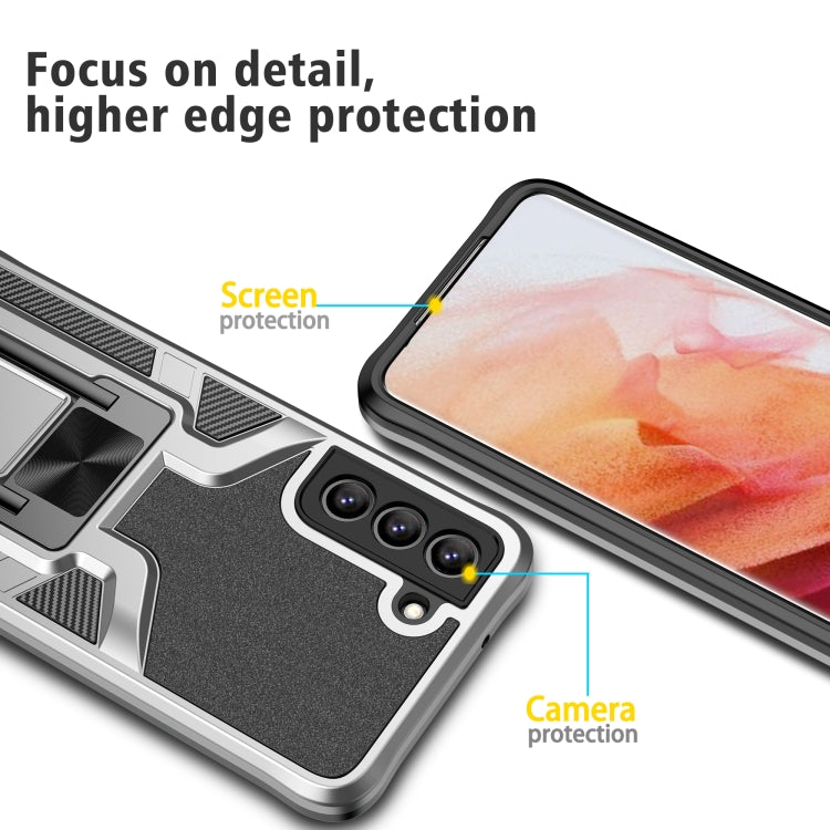 For Samsung Galaxy S21 FE 5G Armor 2 in 1 PC + TPU Magnetic Phone Case