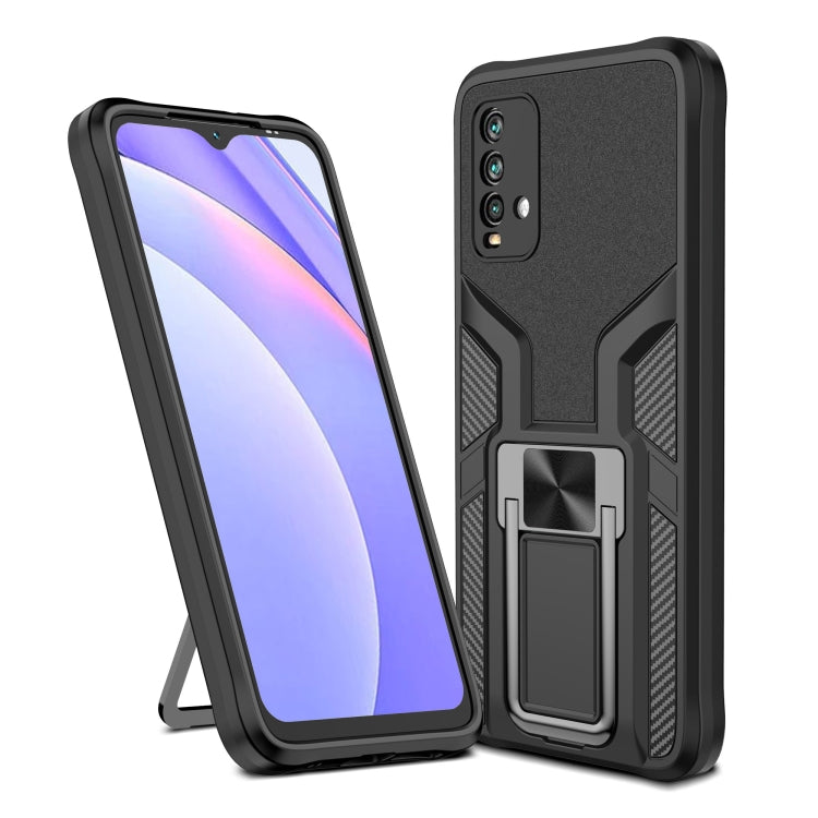 For Xiaomi Redmi Note 9 4G Armor 2 in 1 PC + TPU Magnetic Phone Case