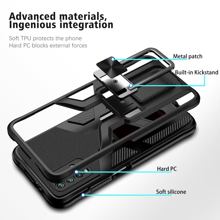 For Xiaomi Redmi Note 9 4G Armor 2 in 1 PC + TPU Magnetic Phone Case