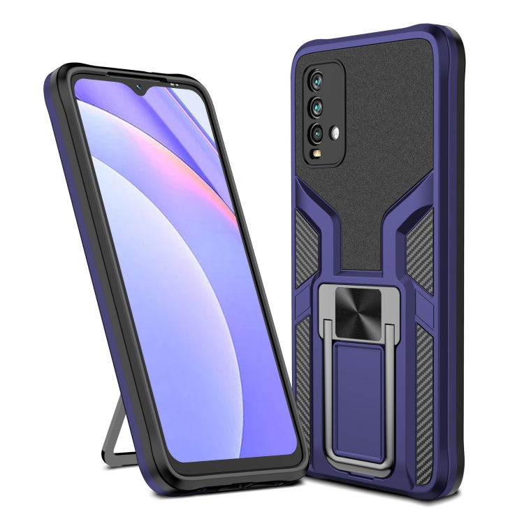 For Xiaomi Redmi Note 9 4G Armor 2 in 1 PC + TPU Magnetic Phone Case