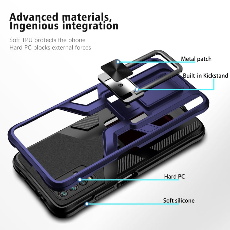 For Xiaomi Redmi Note 9 4G Armor 2 in 1 PC + TPU Magnetic Phone Case