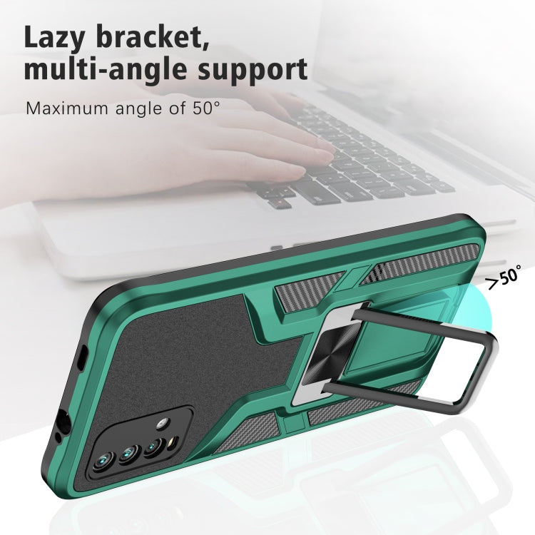 For Xiaomi Redmi Note 9 4G Armor 2 in 1 PC + TPU Magnetic Phone Case