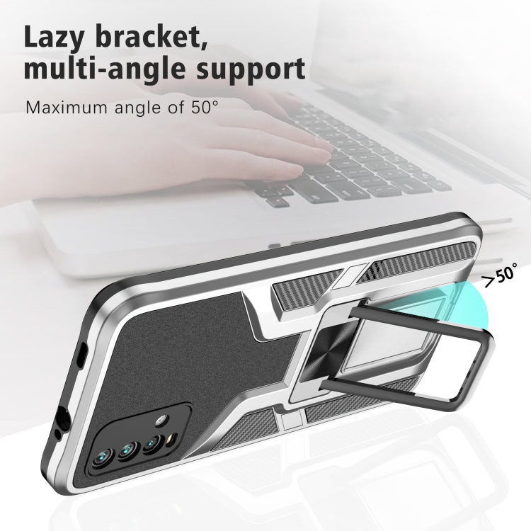 For Xiaomi Redmi Note 9 4G Armor 2 in 1 PC + TPU Magnetic Phone Case