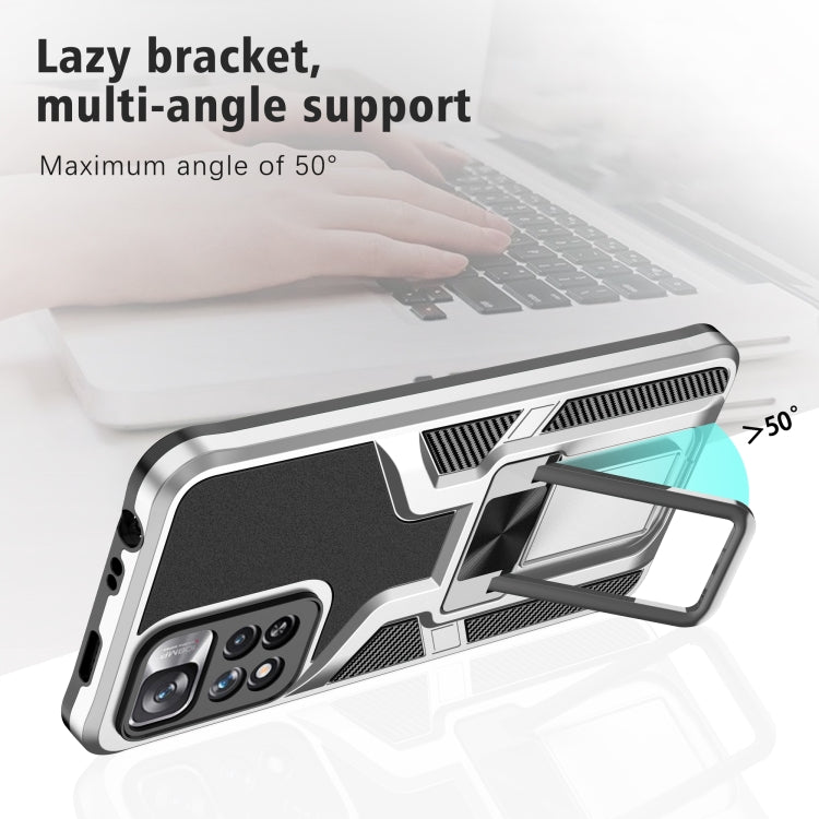 For Xiaomi Redmi Note 11 Pro Armor 2 in 1 PC + TPU Magnetic Phone Case