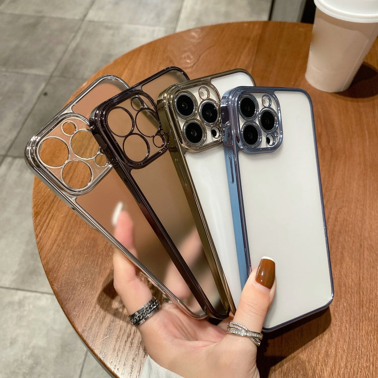 For iPhone 13 Pro Max Electroplated Frosted Glass Phone Case