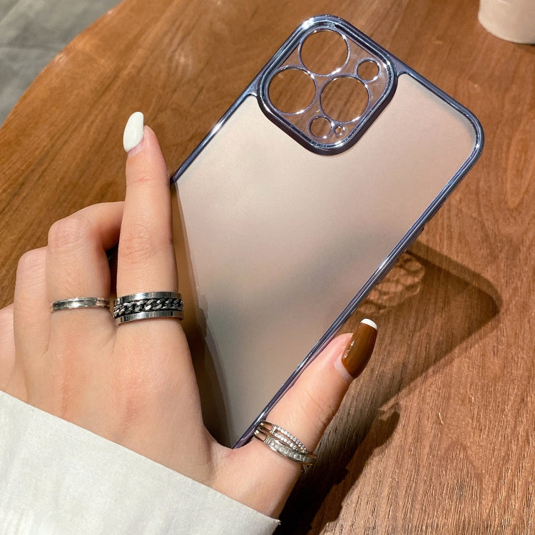 For iPhone 13 Pro Max Electroplated Frosted Glass Phone Case