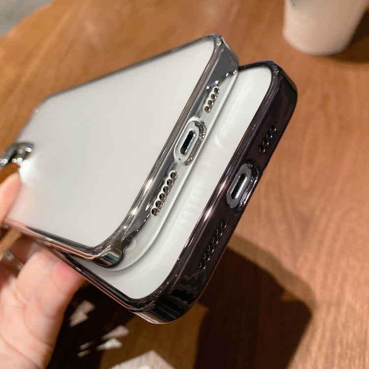 For iPhone 13 Pro Max Electroplated Frosted Glass Phone Case