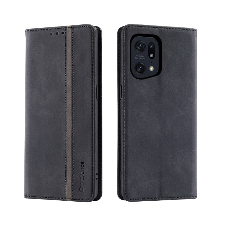 For OPPO Find X5 / X5 Pro Splicing Skin Feel Magnetic Leather Phone Case