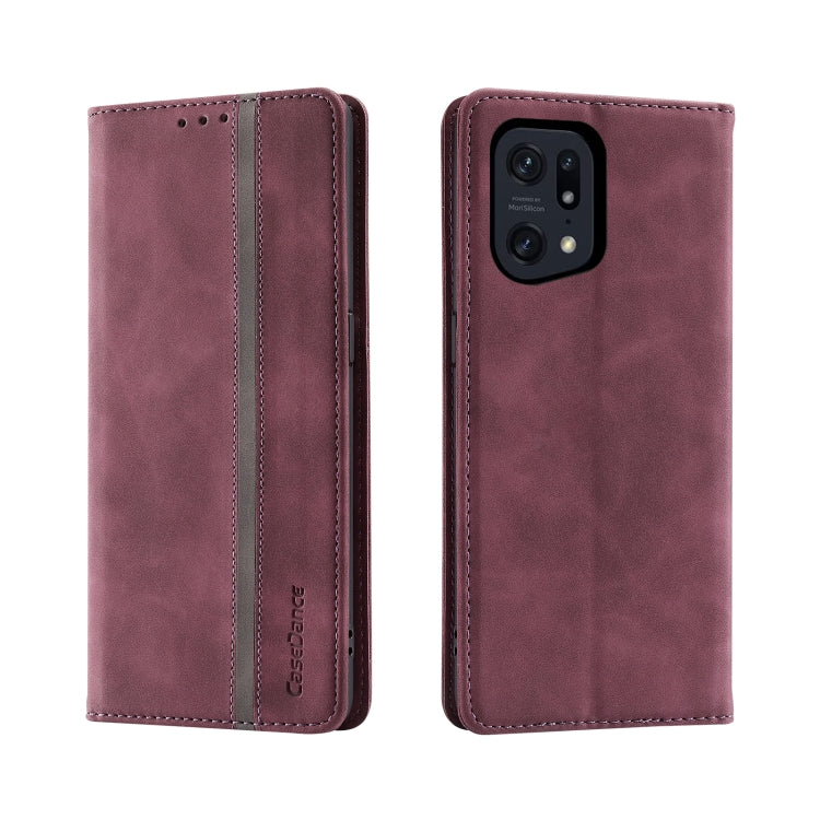 For OPPO Find X5 / X5 Pro Splicing Skin Feel Magnetic Leather Phone Case