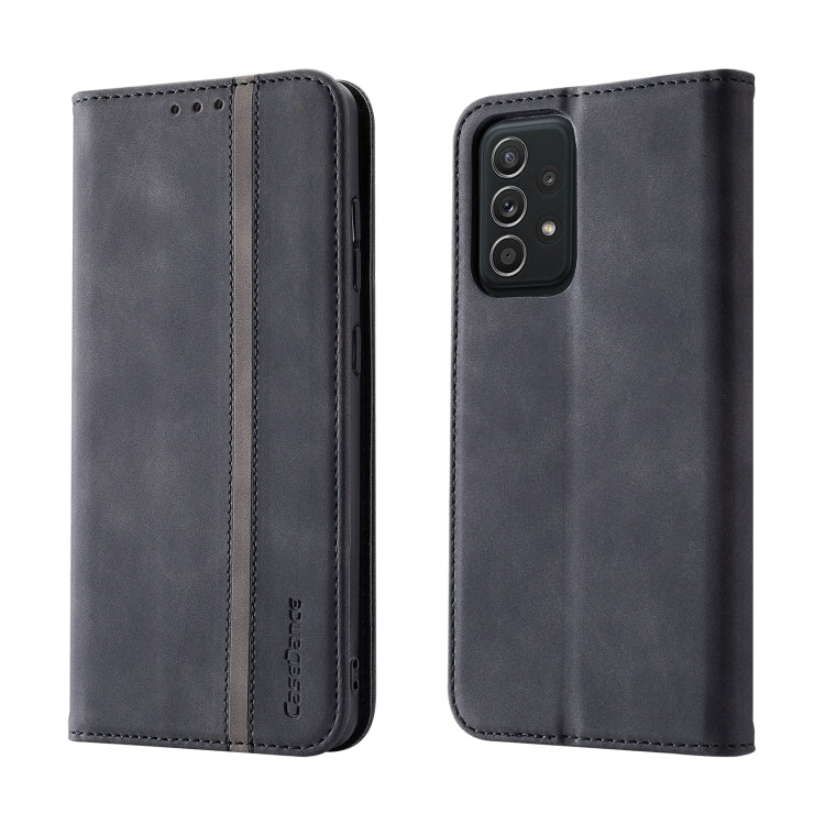 For Samsung Galaxy A73 5G Splicing Skin Feel Magnetic Leather Phone Case
