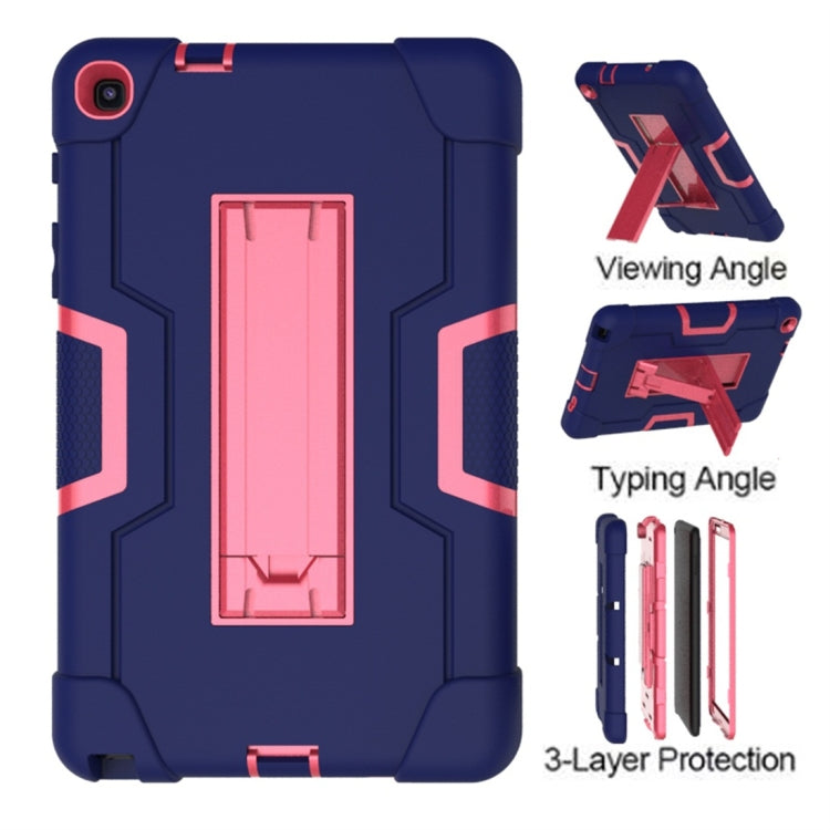 For Galaxy Tab A 8.0 & S Pen (2019) P200 Contrast Color Silicone + PC Combination Case with Holder