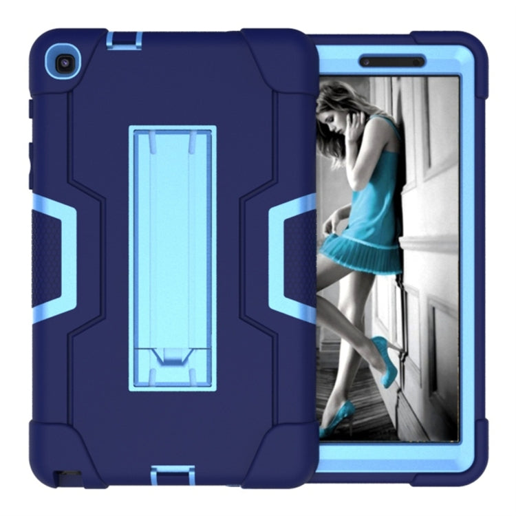 For Galaxy Tab A 8.0 & S Pen (2019) P200 Contrast Color Silicone + PC Combination Case with Holder