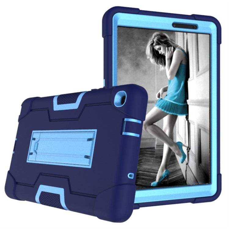 For Galaxy Tab A 8.0 & S Pen (2019) P200 Contrast Color Silicone + PC Combination Case with Holder