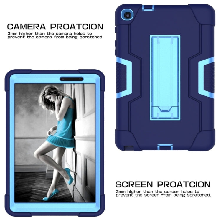 For Galaxy Tab A 8.0 & S Pen (2019) P200 Contrast Color Silicone + PC Combination Case with Holder