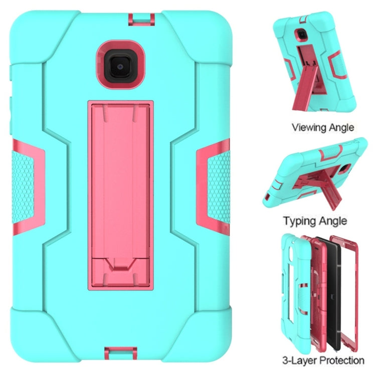 For Galaxy Tab A 8.0 (2018) T387  Contrast Color Silicone + PC Combination Case with Holder