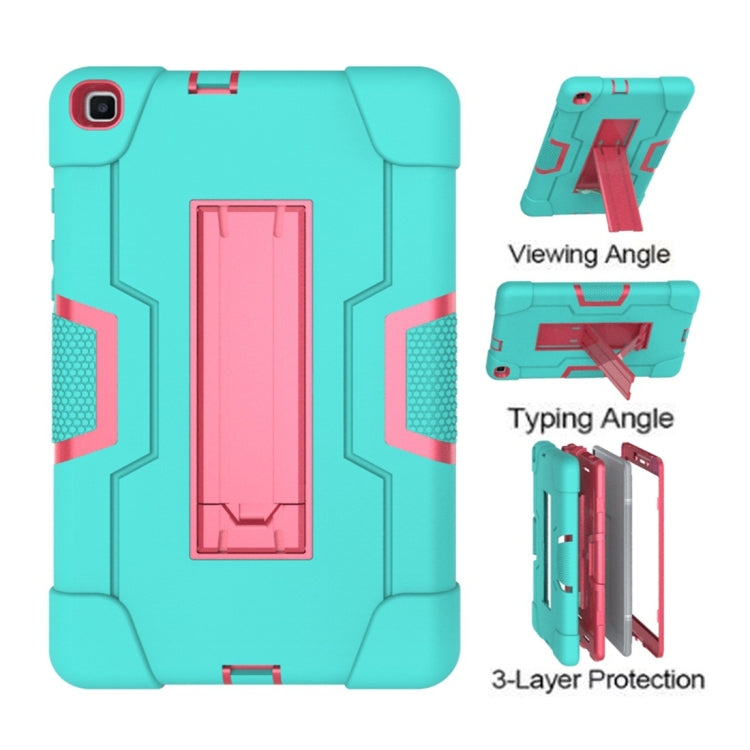For Galaxy Tab A 8.0 (2019) T290  Contrast Color Silicone + PC Combination Case with Holder