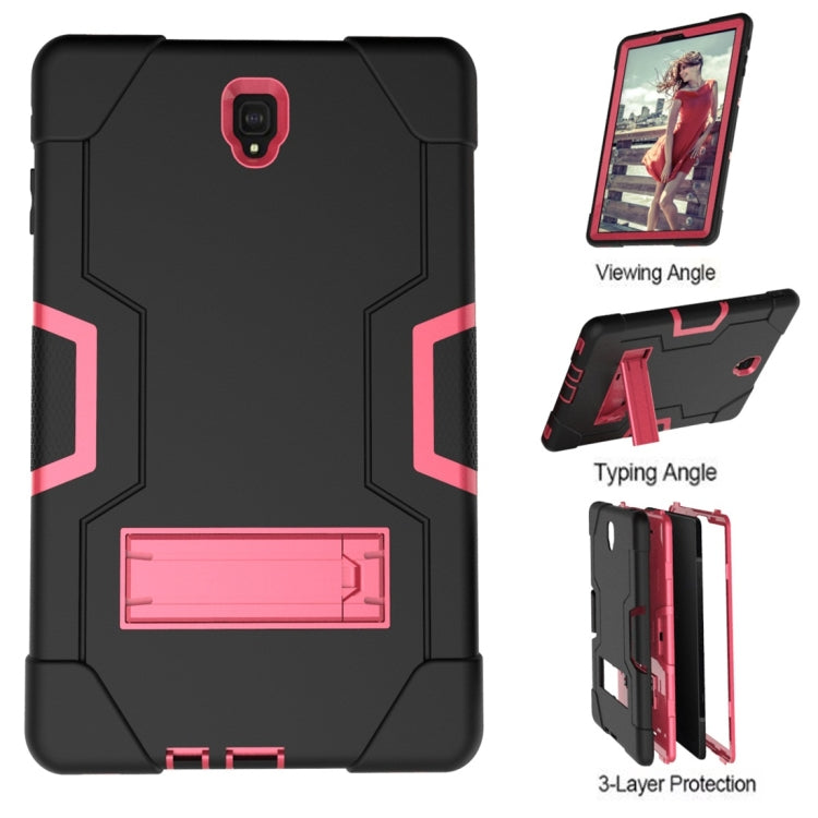 For Galaxy Tab S4 10.5 T830 Contrast Color Silicone + PC Combination Case with Holder