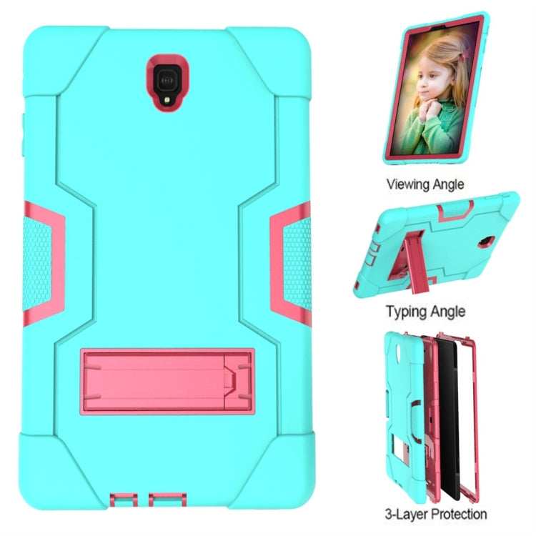For Galaxy Tab S4 10.5 T830 Contrast Color Silicone + PC Combination Case with Holder