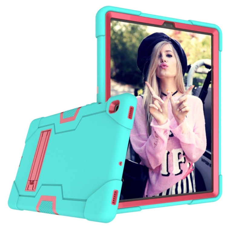 For Galaxy Tab S5e T720 Contrast Color Silicone + PC Combination Case with Holder