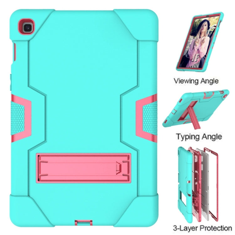 For Galaxy Tab S5e T720 Contrast Color Silicone + PC Combination Case with Holder