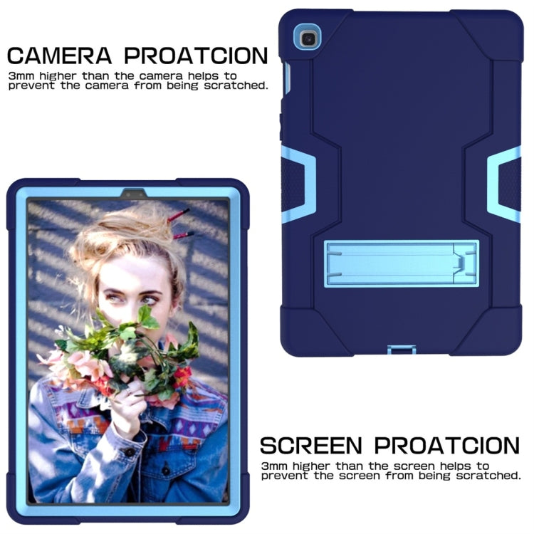 For Galaxy Tab S5e T720 Contrast Color Silicone + PC Combination Case with Holder