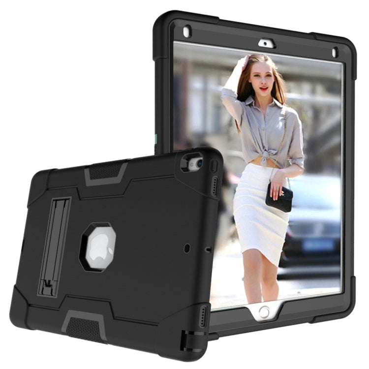 For iPad 10.5 Contrast Color Silicone + PC Combination Case with Holder