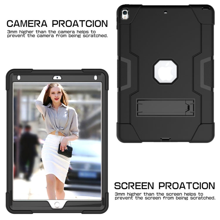 For iPad 10.5 Contrast Color Silicone + PC Combination Case with Holder
