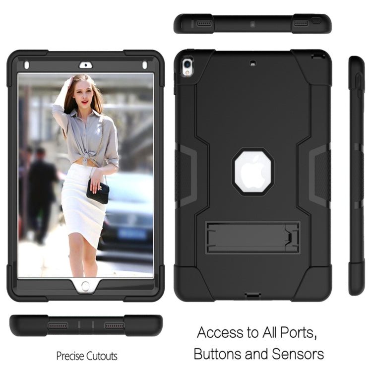 For iPad 10.5 Contrast Color Silicone + PC Combination Case with Holder