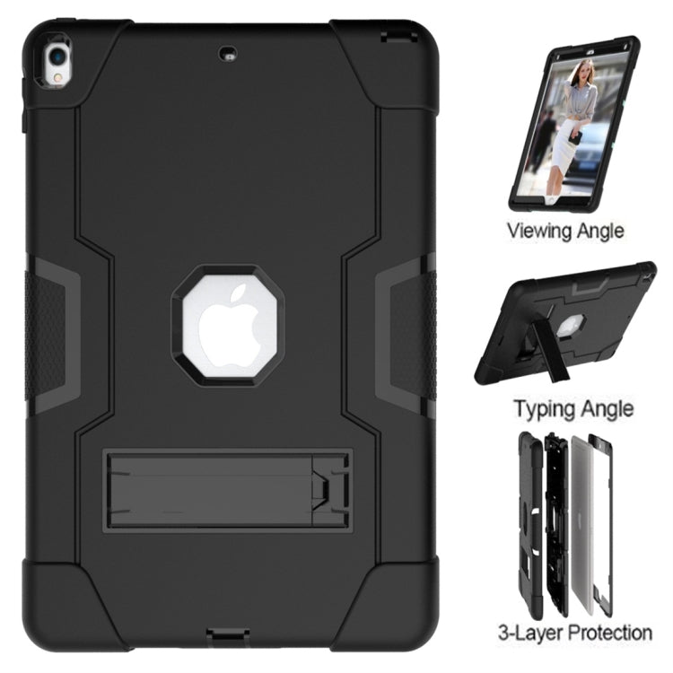 For iPad 10.5 Contrast Color Silicone + PC Combination Case with Holder