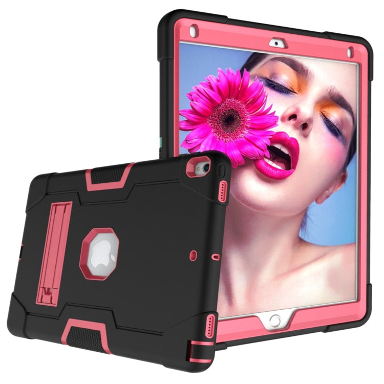 For iPad 10.5 Contrast Color Silicone + PC Combination Case with Holder