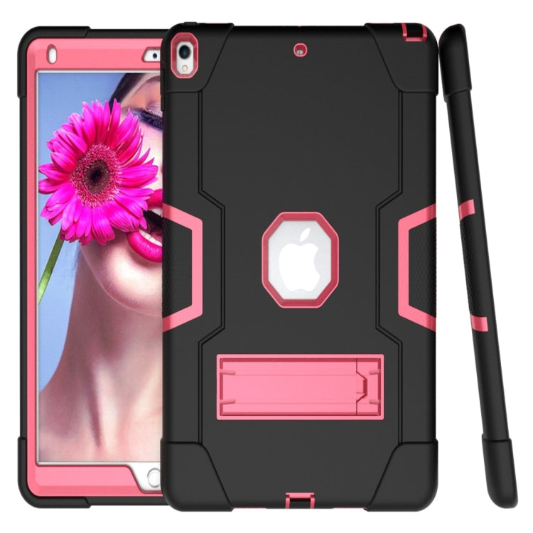 For iPad 10.5 Contrast Color Silicone + PC Combination Case with Holder