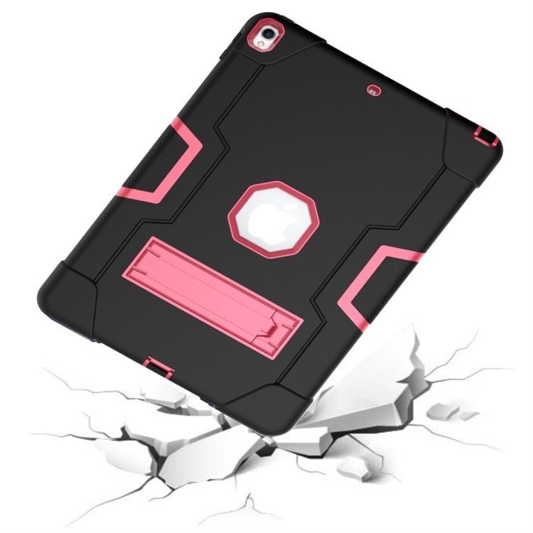 For iPad 10.5 Contrast Color Silicone + PC Combination Case with Holder