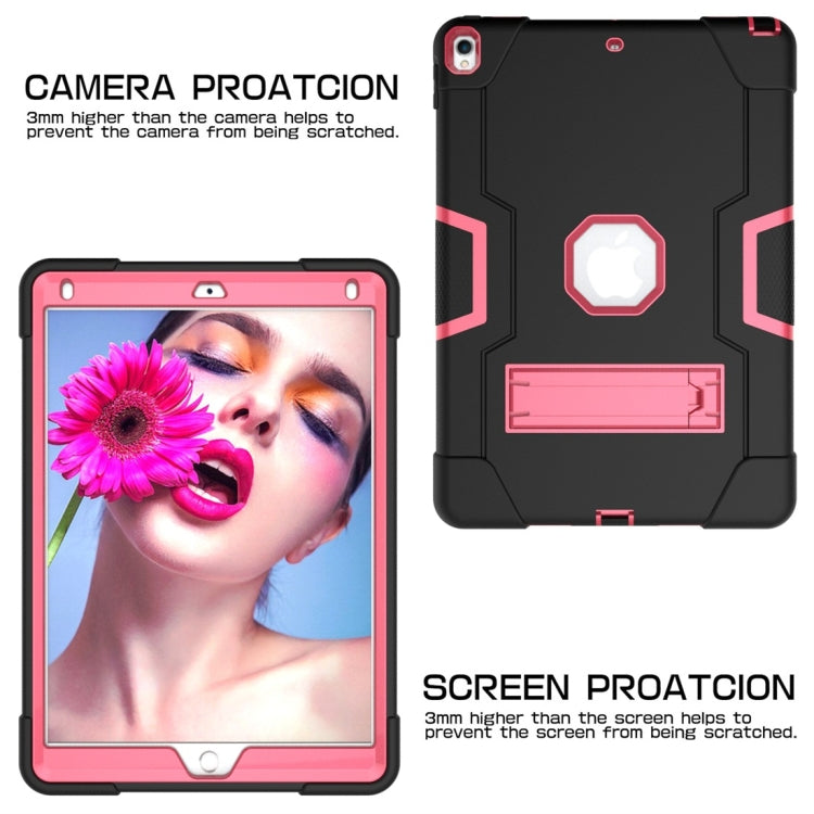 For iPad 10.5 Contrast Color Silicone + PC Combination Case with Holder