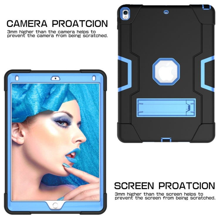 For iPad 10.5 Contrast Color Silicone + PC Combination Case with Holder