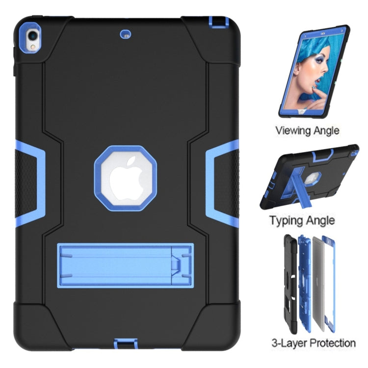 For iPad 10.5 Contrast Color Silicone + PC Combination Case with Holder
