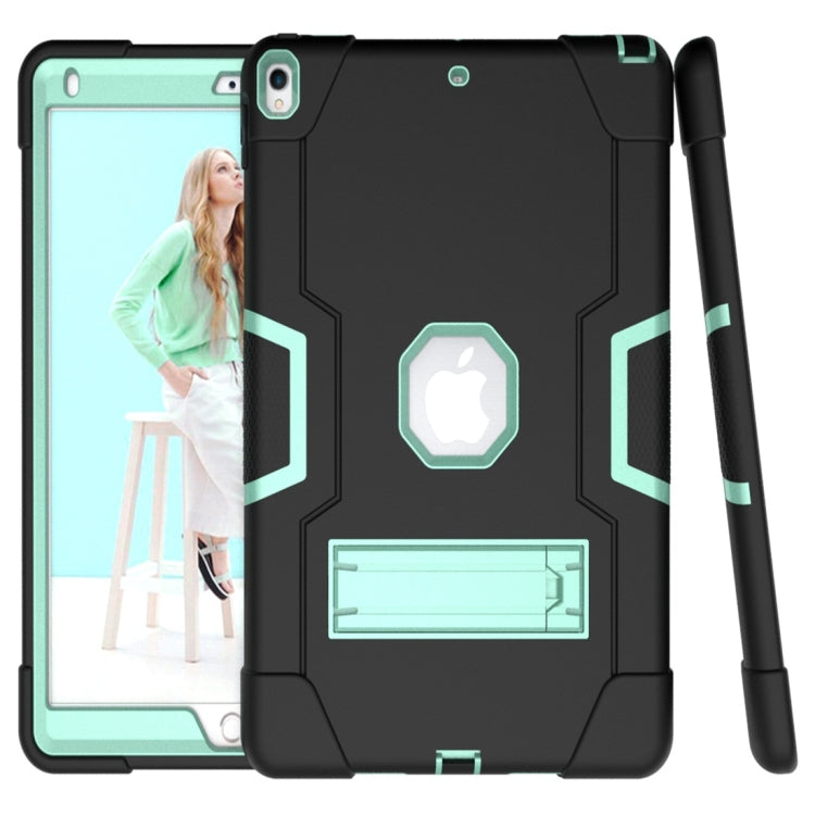 For iPad 10.5 Contrast Color Silicone + PC Combination Case with Holder