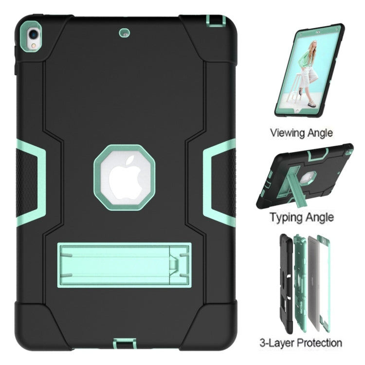 For iPad 10.5 Contrast Color Silicone + PC Combination Case with Holder
