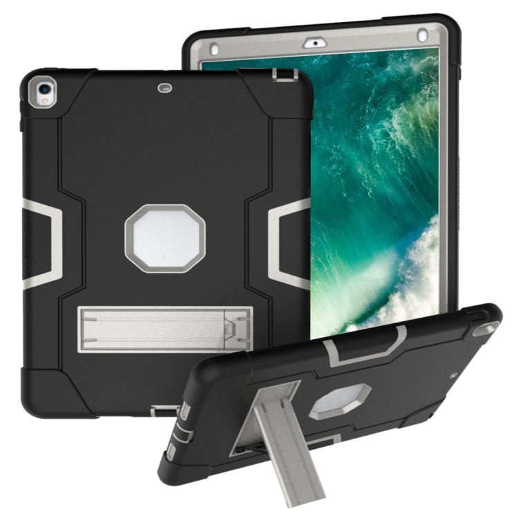 For iPad 10.5 Contrast Color Silicone + PC Combination Case with Holder