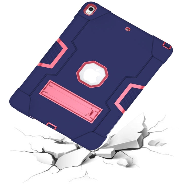 For iPad 10.5 Contrast Color Silicone + PC Combination Case with Holder