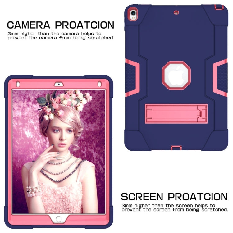 For iPad 10.5 Contrast Color Silicone + PC Combination Case with Holder