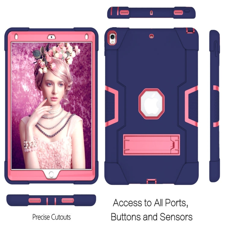 For iPad 10.5 Contrast Color Silicone + PC Combination Case with Holder