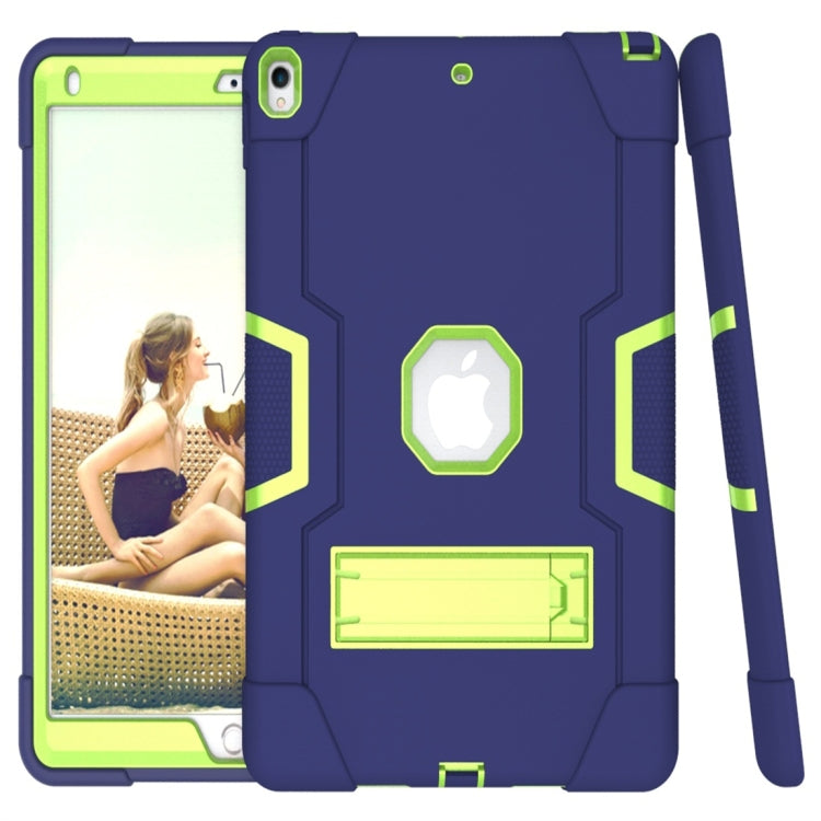 For iPad 10.5 Contrast Color Silicone + PC Combination Case with Holder