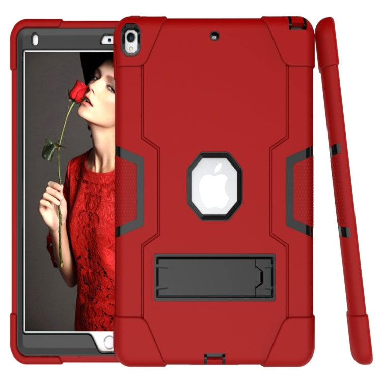For iPad 10.5 Contrast Color Silicone + PC Combination Case with Holder