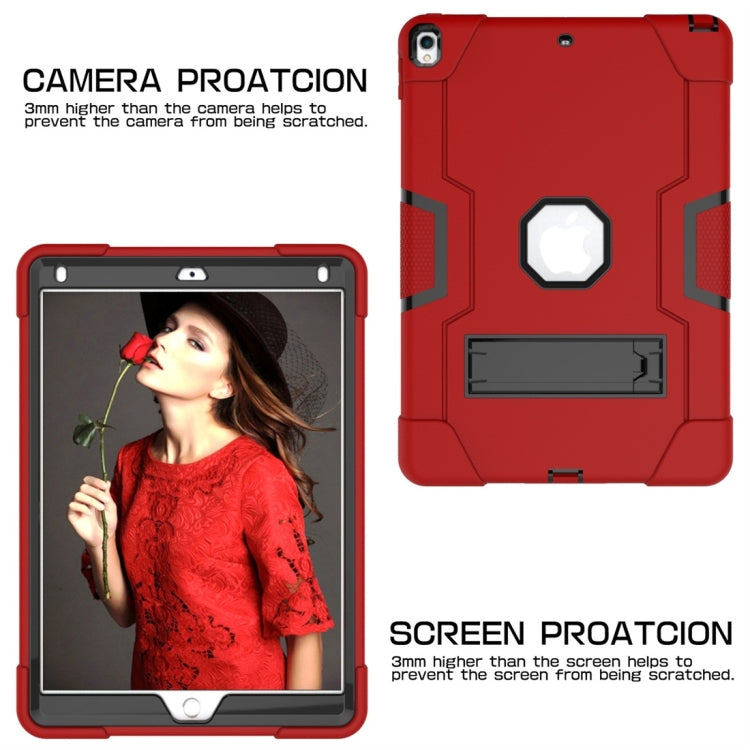 For iPad 10.5 Contrast Color Silicone + PC Combination Case with Holder