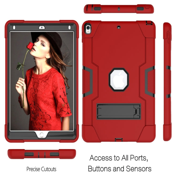 For iPad 10.5 Contrast Color Silicone + PC Combination Case with Holder