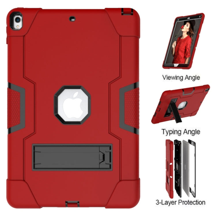 For iPad 10.5 Contrast Color Silicone + PC Combination Case with Holder