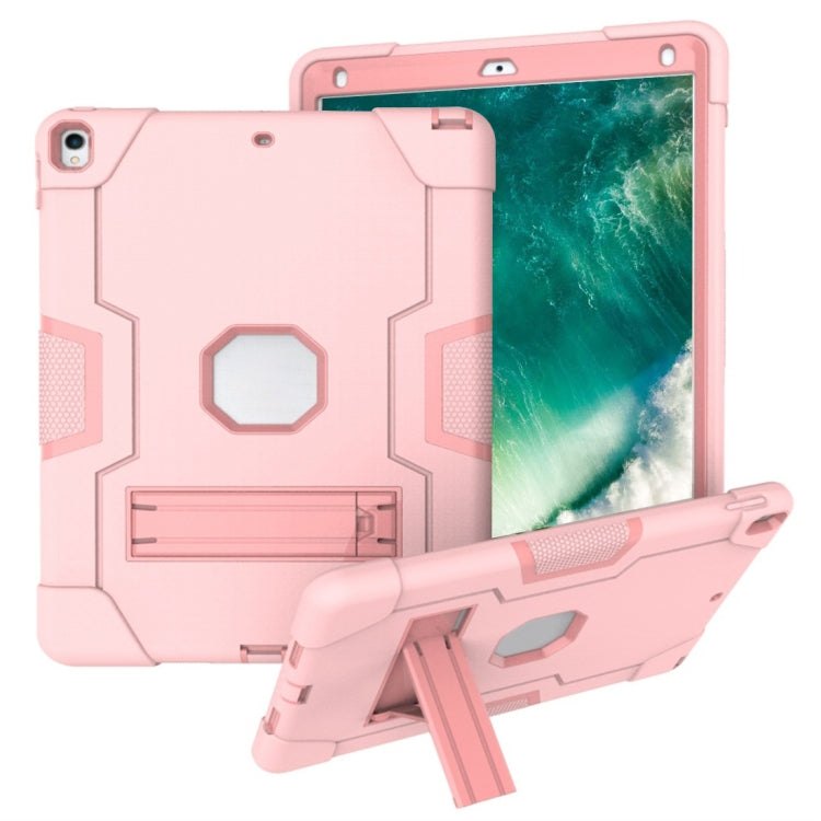 For iPad 10.5 Contrast Color Silicone + PC Combination Case with Holder