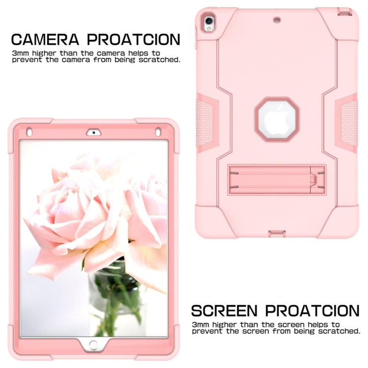 For iPad 10.5 Contrast Color Silicone + PC Combination Case with Holder